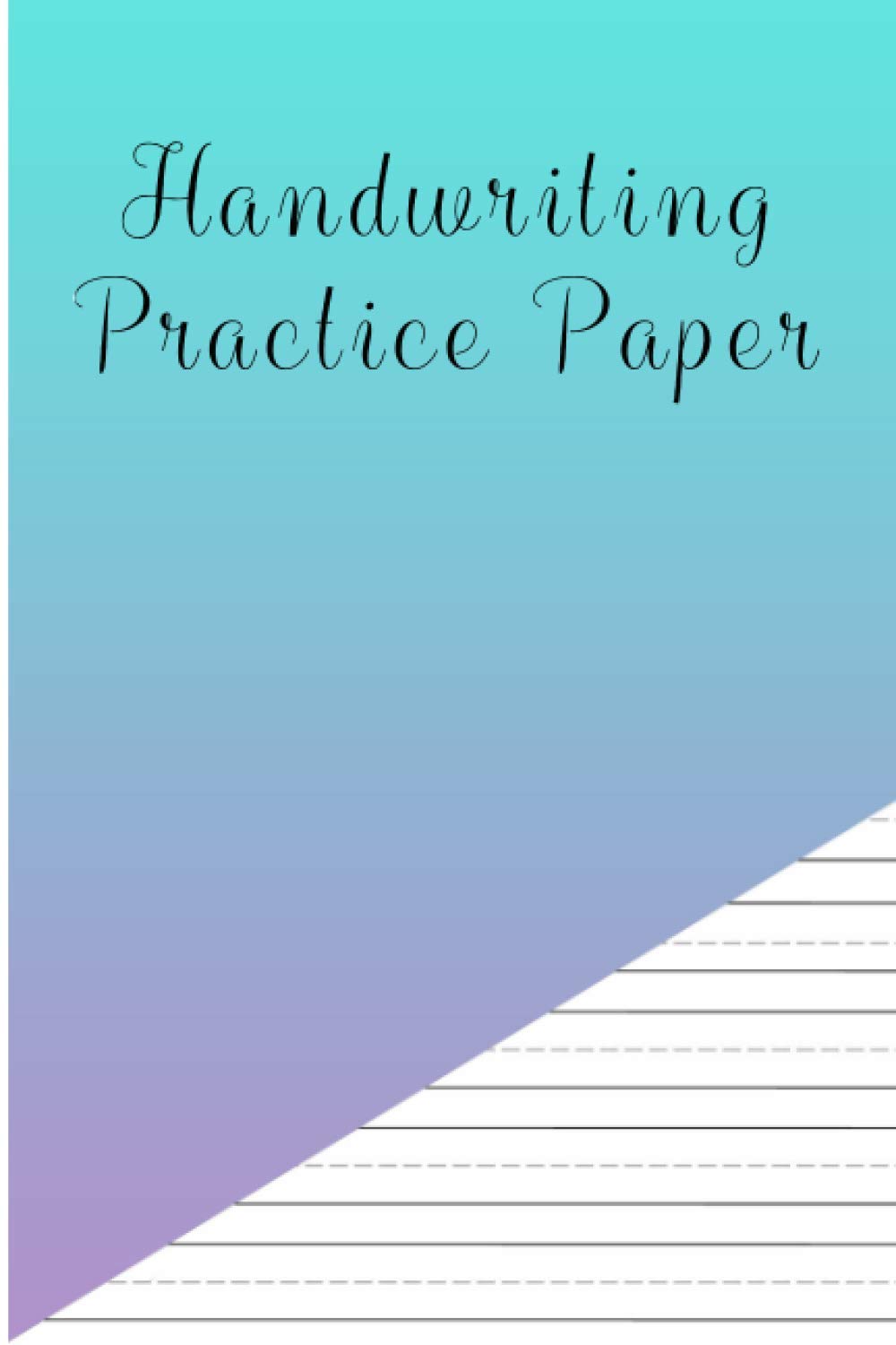 Handwriting Practice Paper: Blue and purple narrow lined writing practice pages for children, adults and teens