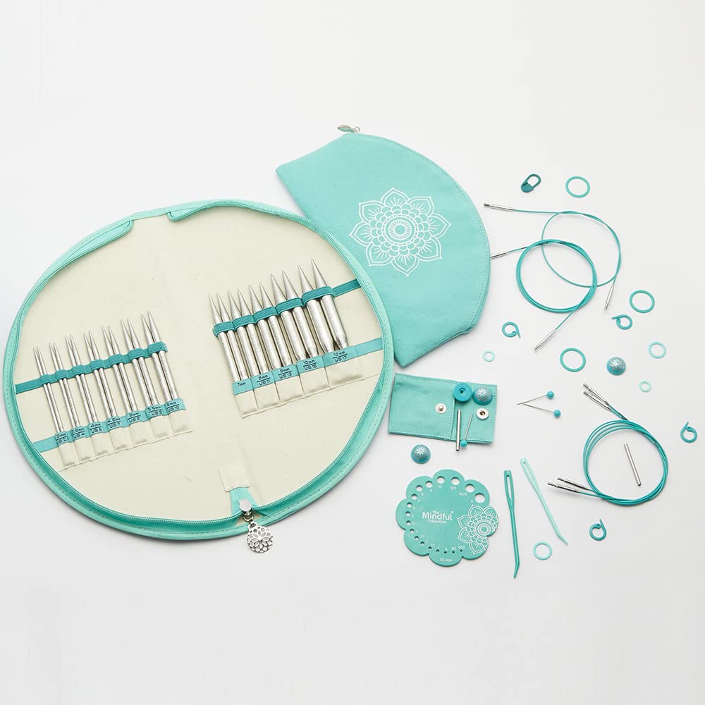 KNITPRO Mindful-Set GRATITUDE, Edelstahl-Nadelspitzen Set + Zubehör, Art. 36301DE, deutsche Edition