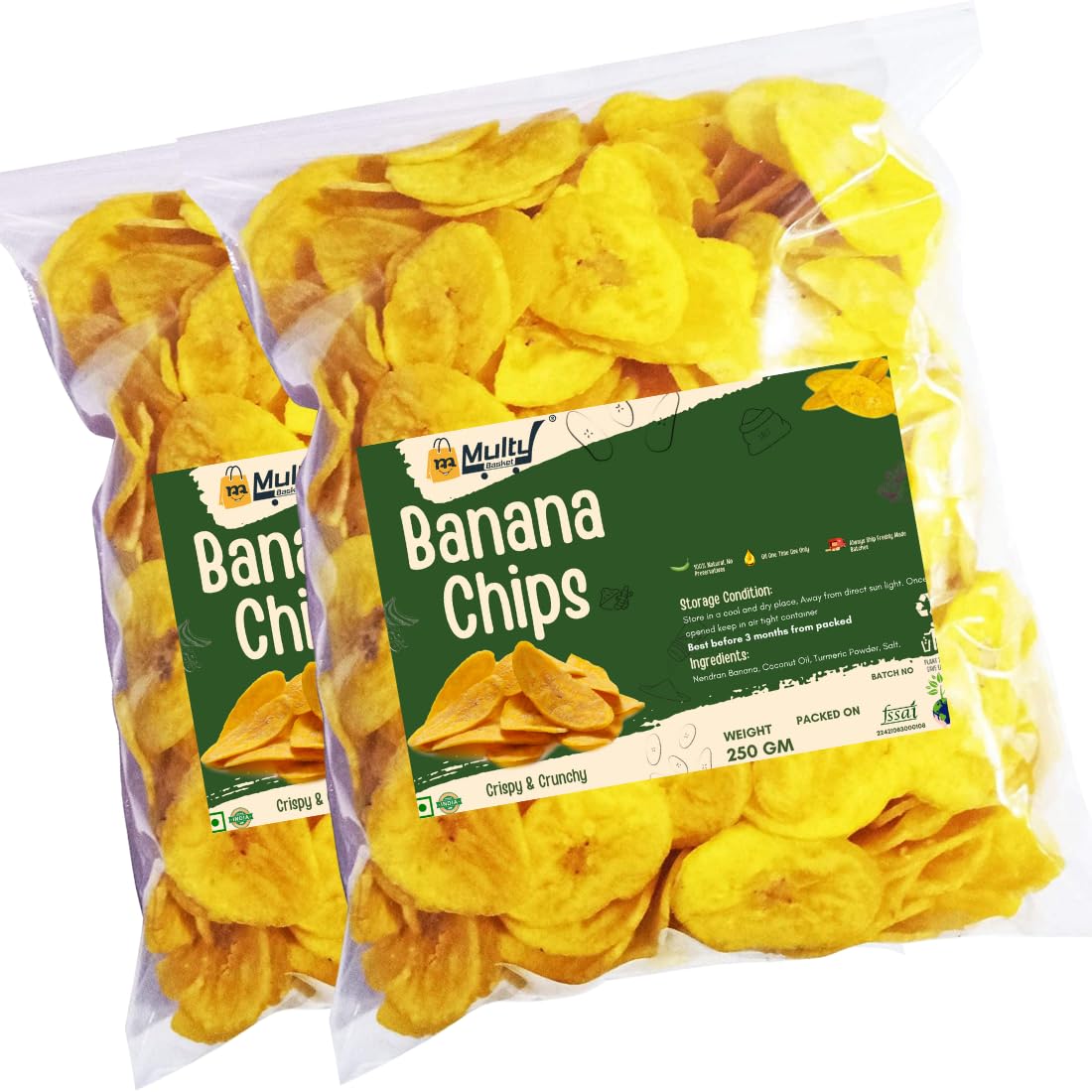 MULTYBASKET Banana Chips 250 Gram (Pack Of 2), Kerala Banana Chips, Banana Chips Snacks, Banana Waffers | Nagercoil Nendran Banana Chips 500 G | Salt And Black Pepper | Natural Kanyakumari Snack (B0D462XYVS) Amazon Price History, Amazon Price Tracker
