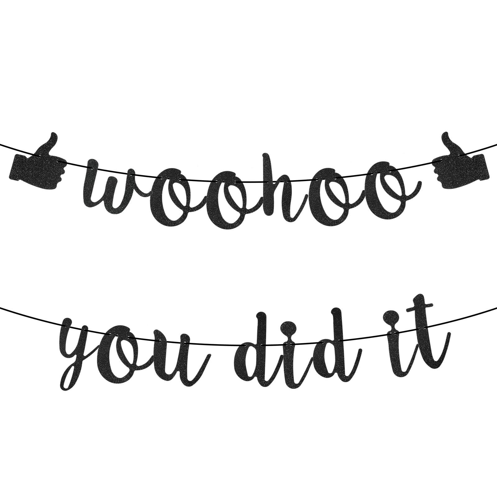 Ymapinc You Did It Banner, 1Pcs Black Sign For Exam Over Party Decorations