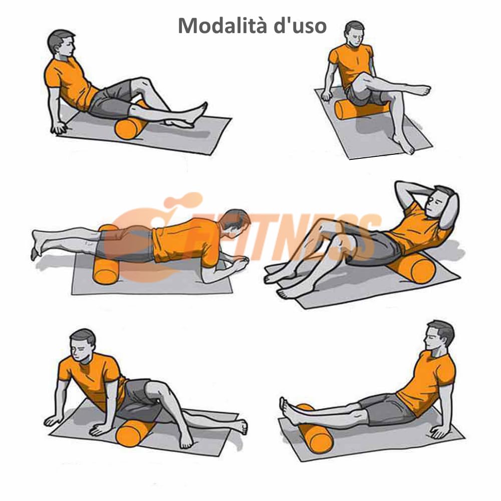 FSMD023 Foam Roller | Rullo Yoga Massaggiatore Indeformabile per Trigger Point Therapy - Automassaggio Muscolare a Rilascio Miofasciale - 33 X 17 cm - Ideale per Crossfit, Stretching, Yoga, Pilates, Fisioterapia