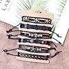 flintronic Leather Bracelet, 6Pcs Adjustable Fashion Punk Braided Men & Women Rope Bracelet Cuff Vintage Bracelets Wrap Set Series #3