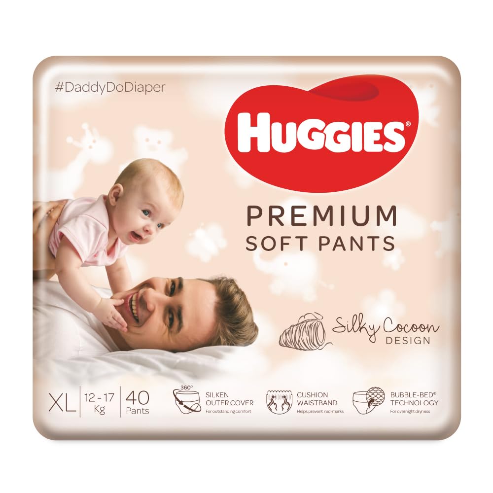 Premium Soft Pants, Extra Large (XL) Size Diaper Pants, 40 Count