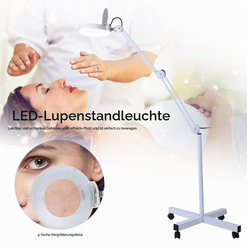 Vergrößerungslampe, 2-in-1-Design Beleuchtung und Zoom,Make-up 5xMagnifying LED Kaltlicht Lupenleuchte,Vergrößern Sie jedes Detail der Haut deutlich