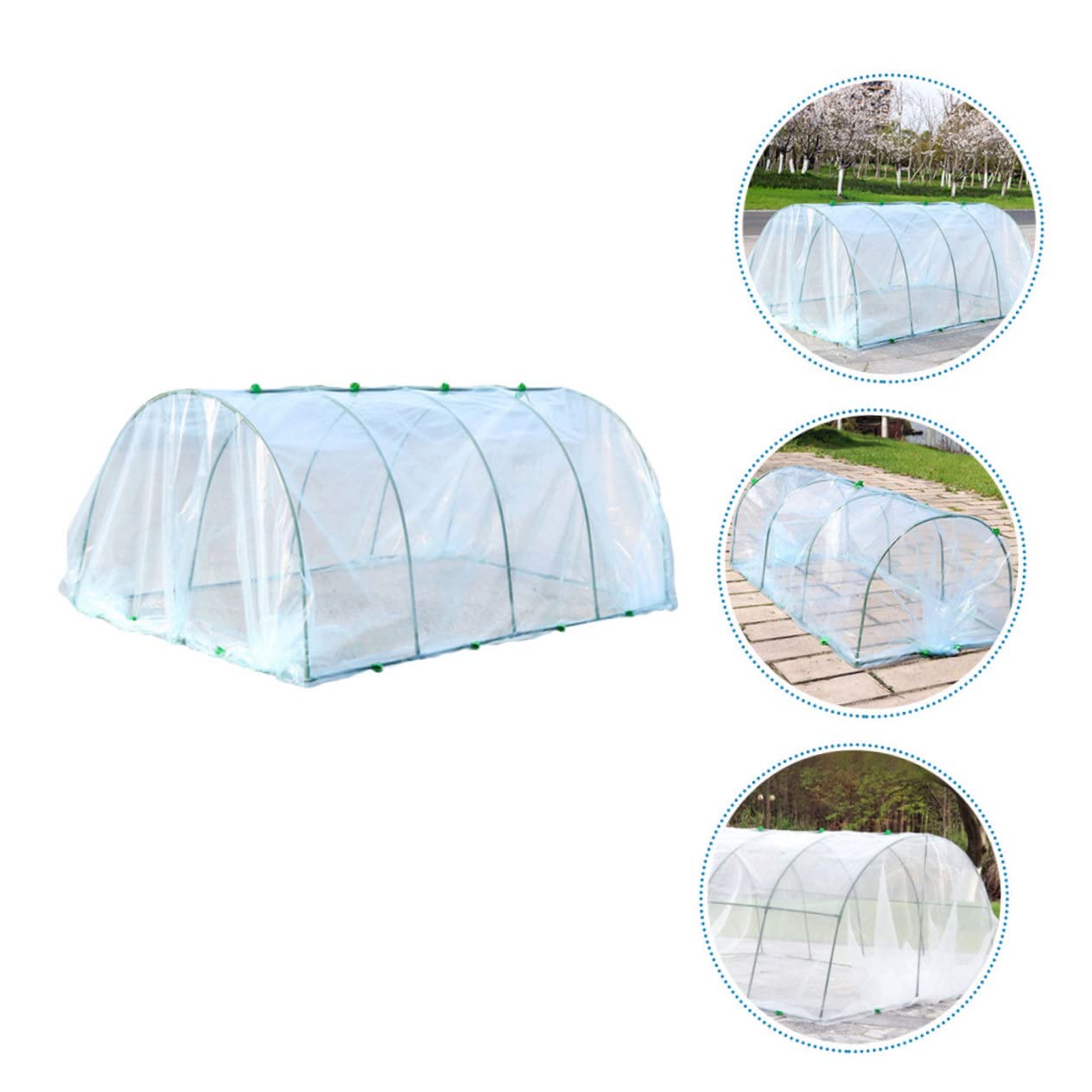 Struttura per Serra da Giardino in Plastica Verde, Telo e Antineve per Protezione Piante e Fiori su Terrazzi e Aree Esterne,