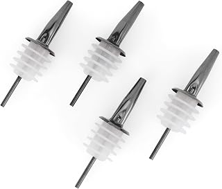 Molimoli Pour Spout Made of Stainless Steel with Automatic Anti-Oxidation Mechanism, Bottle Pourers for Alcohol and Liquor, Olive Oil Dispenser Spout, Wine Pourer Spout,Pack of 4,Black