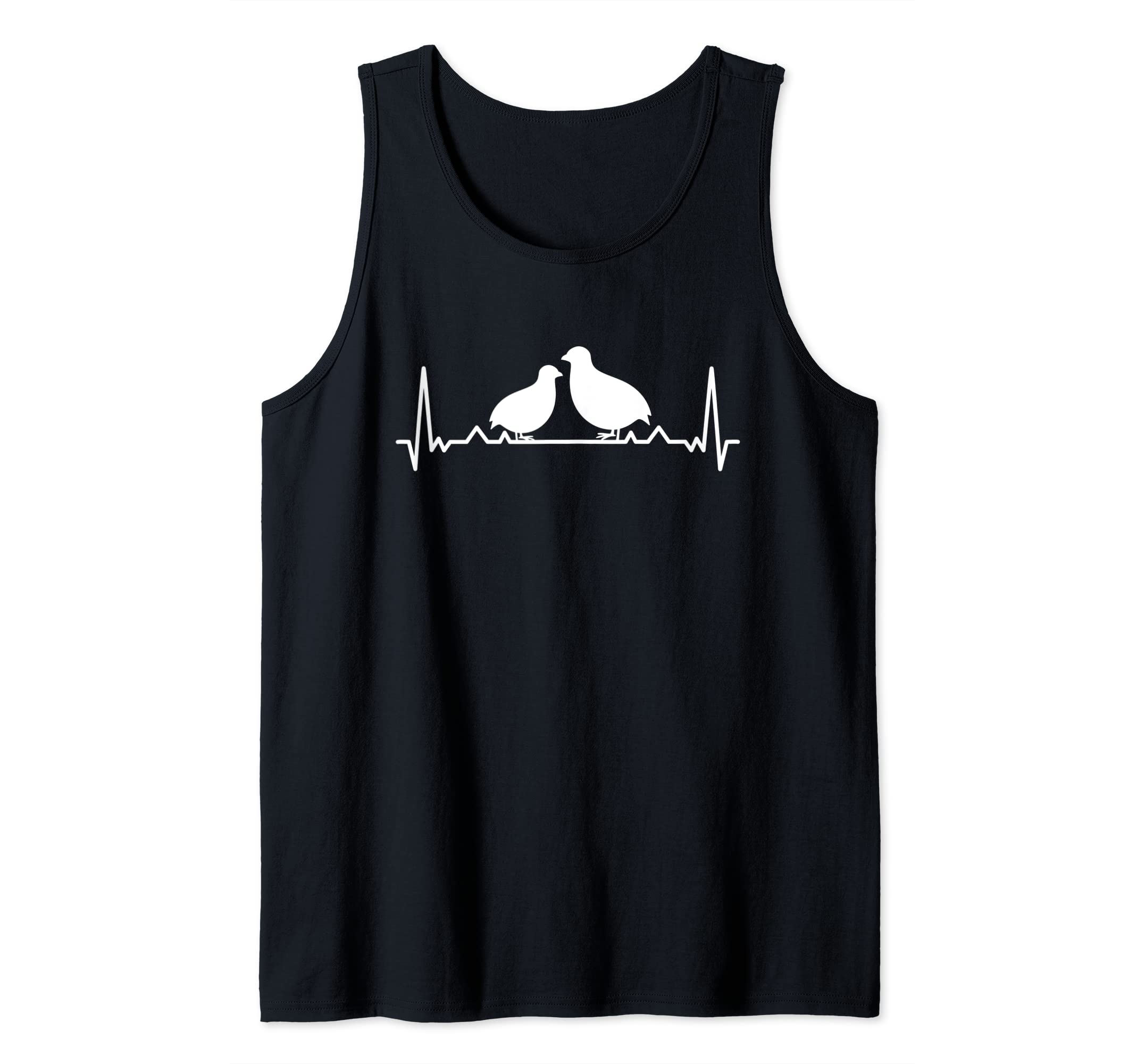 Quail Bird ECG Heartbeat Design Quail Hen Quail Bird Tank Top