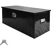 36"x15"x15" Heavy Duty Aluminum Truck Bed Toolbox Diamond Plate Tool Box with Side Handle and Handled Lock Keys Waterproof Square Storage Organizer Suitable for Pickup Truck Trailer UTV ATV