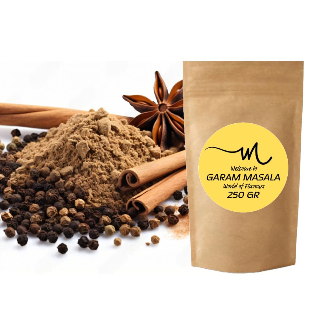 Garam Masala Auténtico, Especias para Cocinar Indias, Ideal para Tikka Masala y Tandoori Masala, Mezcla de Especias Garam Masala - DnnG (250 Gramos)