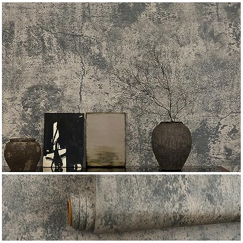 VEELIKE Papel Pintado Cemento Industrial Vintage Grueso Papel Autoadhesivo Pared Hormigón Agrietado Papel de Pared Decorativo Salon Papel Tapiz Habitación Papel Adhesivo para Muebles 40cm x 300cm
