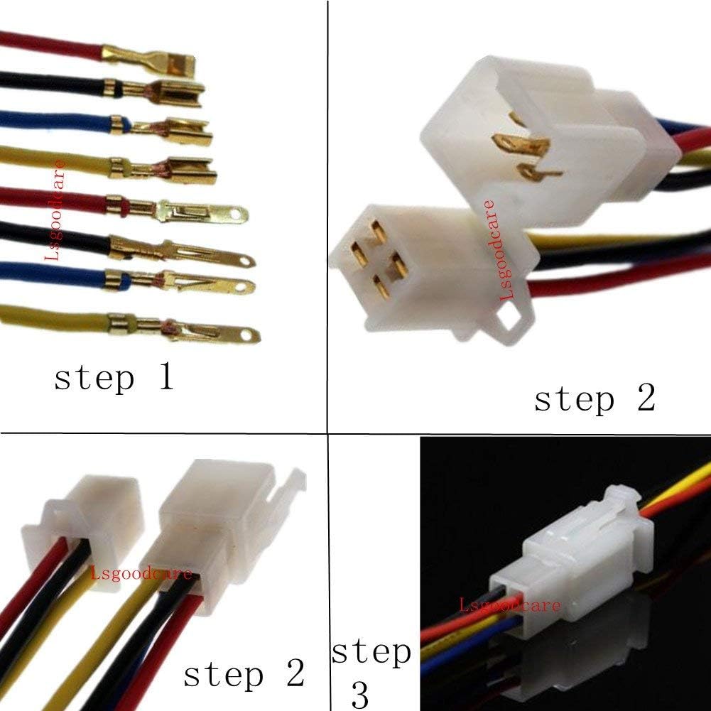 Lsgoodcare 20Sets 6.3MM 6 Pin Way Electrical Automotive Wire Connector Kits Male Female Socket Plug Terminal for Motorcycle Car