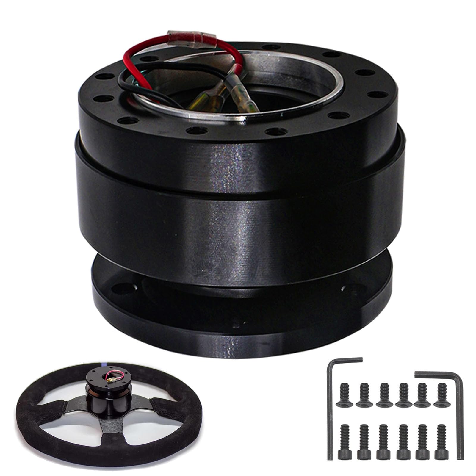 Adattatore A Sgancio Rapido Per Volante – Kit Mozzo Universale 6 Fori Con Meccanismo Push-Pin, Colore Viola Per Auto Da Corsa