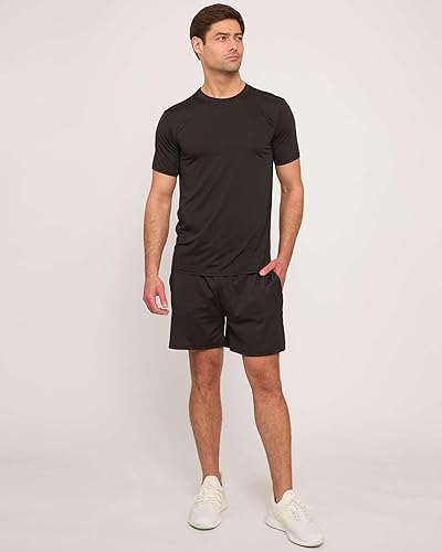 Miniatura 5 de Real Essentials - Paquete de 5 Real Essentials - Camisetas de manga corta para hombre con cuello redondo y de secado rápido, atlética, para correr,
