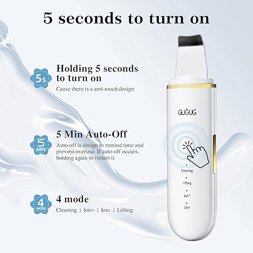Miniatura 5 de GUGUG - Espátula para la piel, removedor de puntos negros, limpiador de poros con 4 modos, espátula de exfoliación facial, extractor de comedones