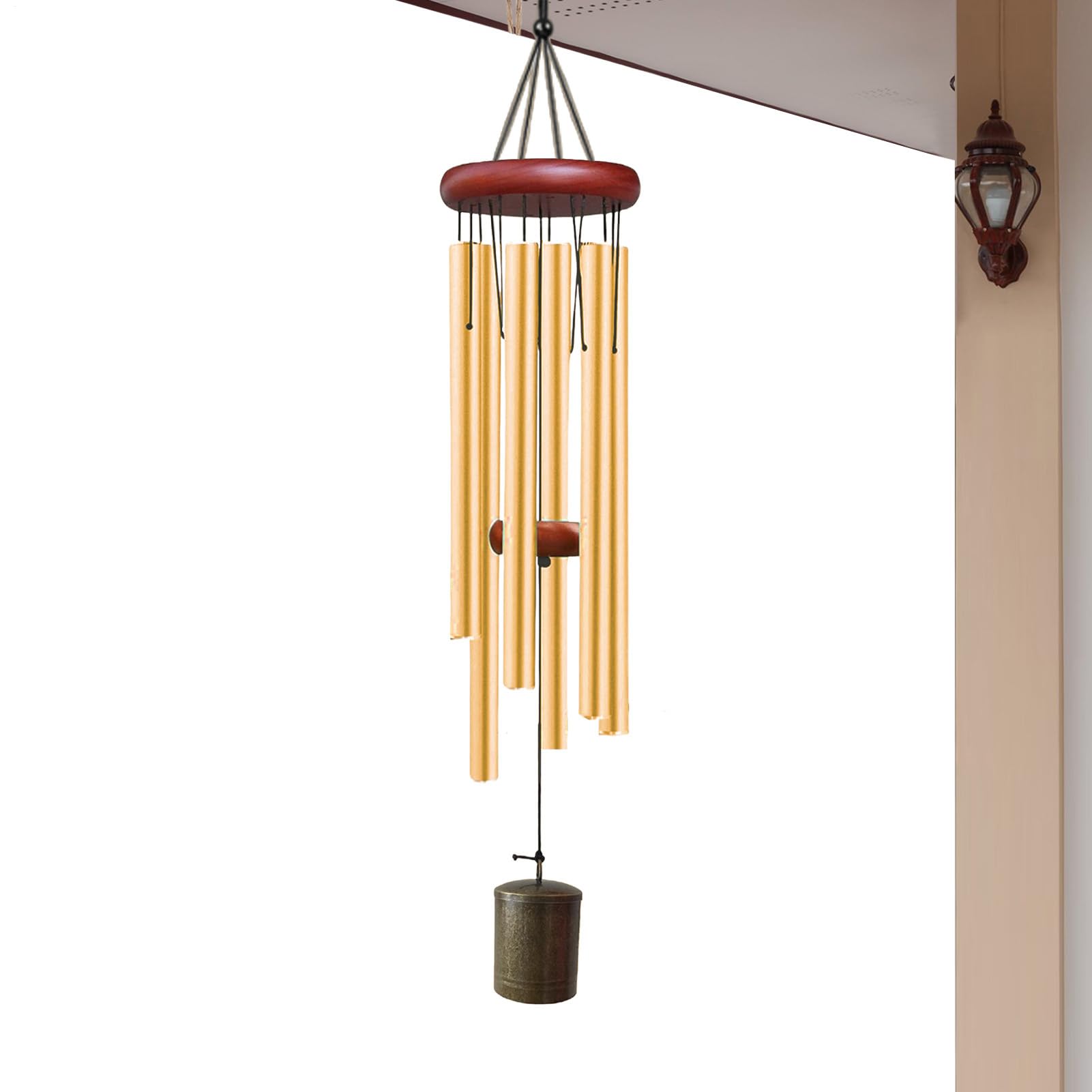 Carillon à vent extérieur tube aluminium décoration balcon jardin terrasse 66 cm