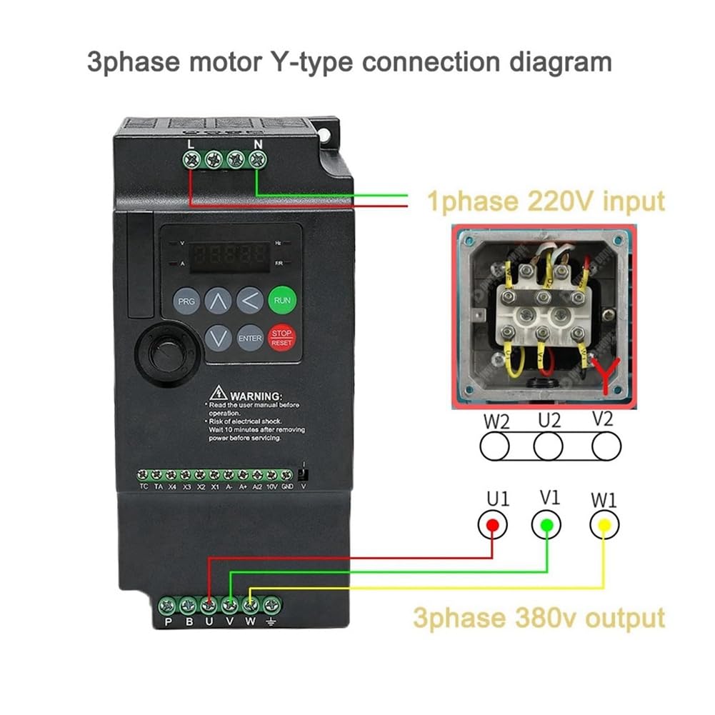 Convertitore di frequenza VFD da 220 V a 380 V Ingresso monofase Inverter di uscita trifase Regolatore di velocità del motore 1.5KW