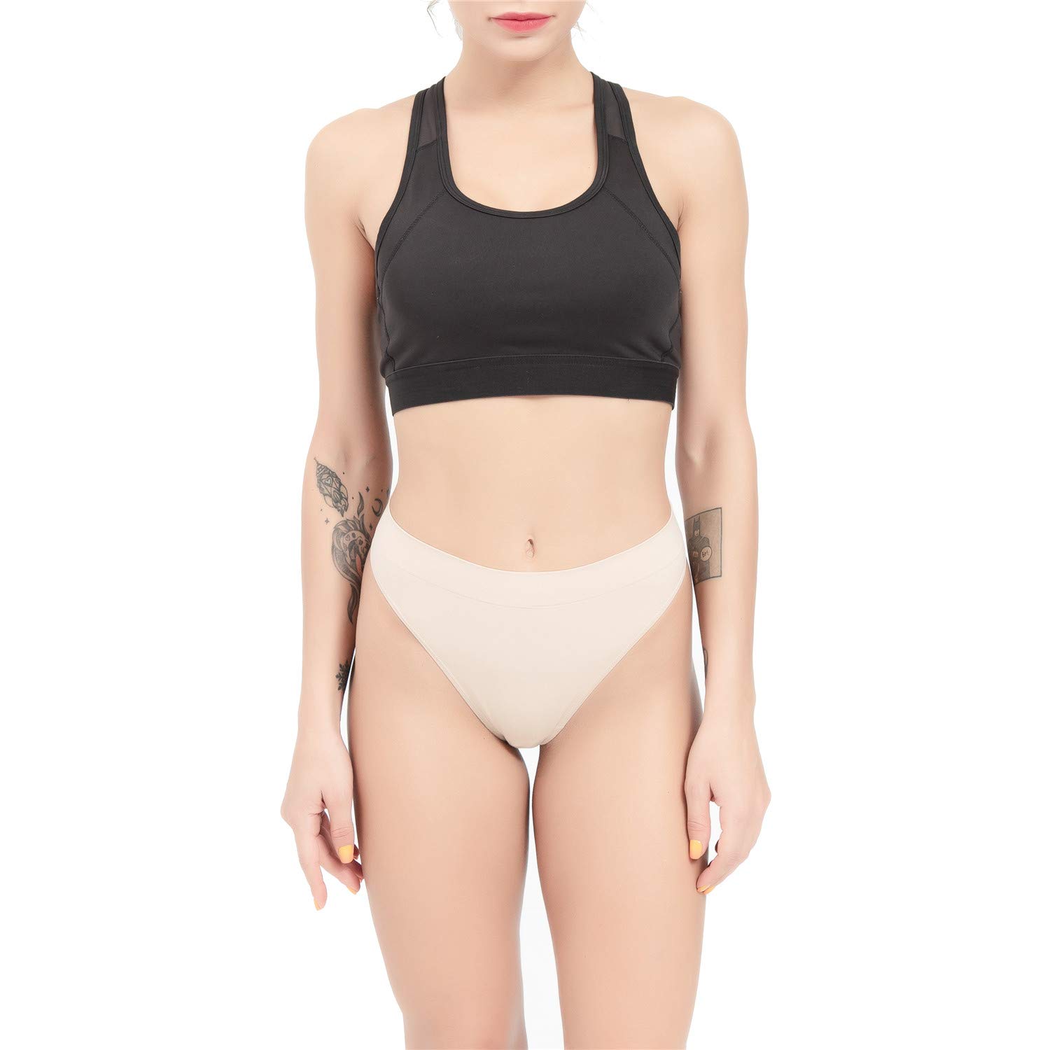 GRANKEE Perizoma Vita Alta Slip Donna Thong Tanga Elasticità Tessuto Morbido e Comodo 6 Pezzi
