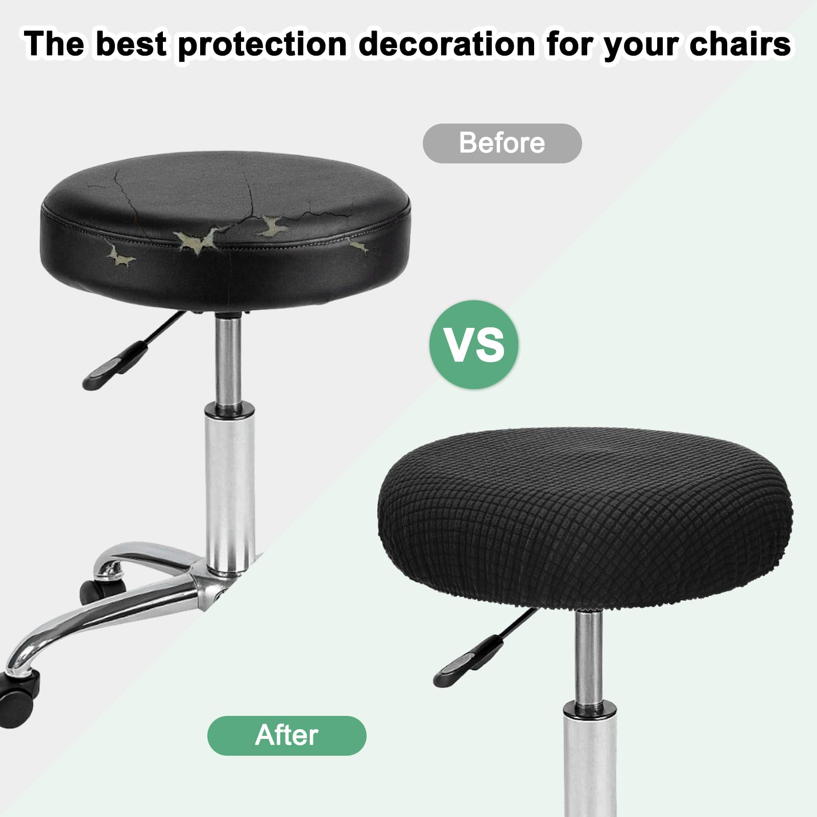 M METERXITY 1-Pack Bar Stool Covers Round - Image 4