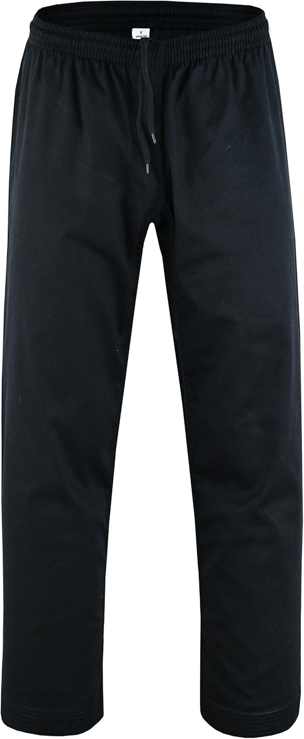 TRUESAGA - Solid Color Regular Karate Pants 8 Oz Cotton-Poly Light Weight Unisex