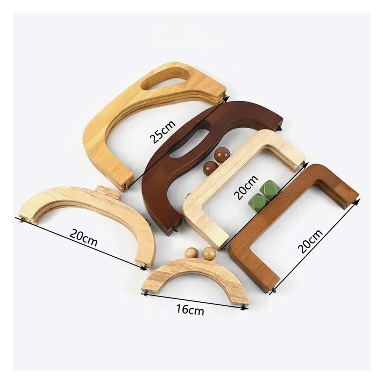 Manici for Borse in Legno con staffe di Chiusura