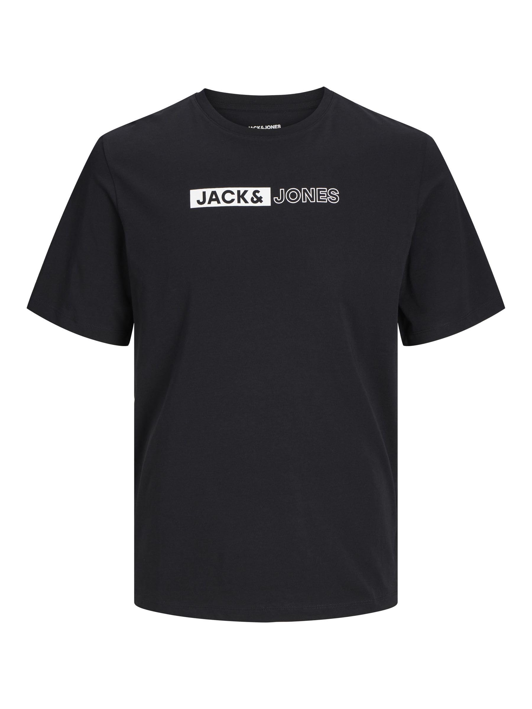 JACK&JONES PLUS Men's Jjecorp Logo Tee Play Ss O-n Noos Pls T-Shirt, Black/Print:Play 5, 2XL UK