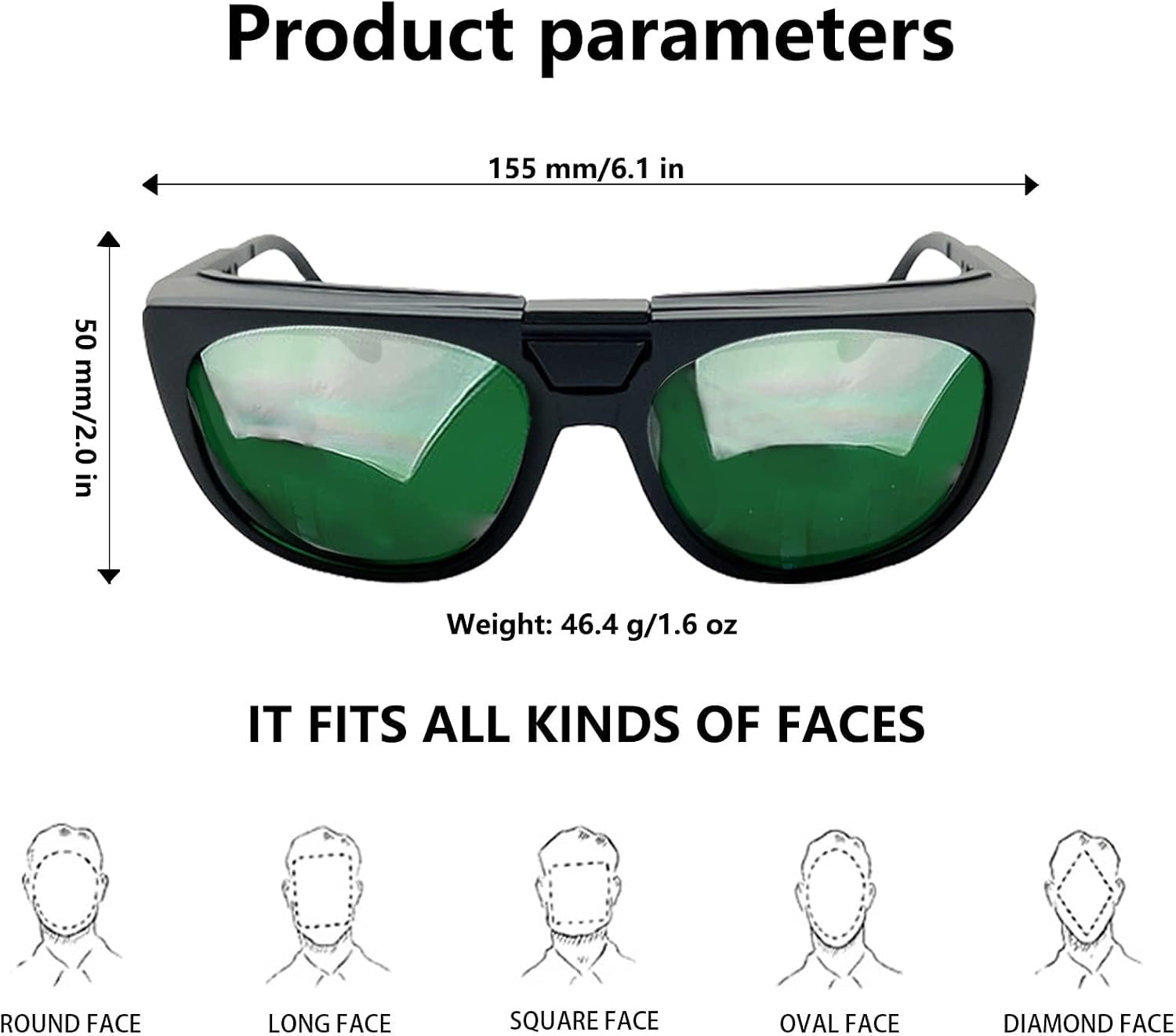 IPL Safety Glasses Flippable Laser Safety Goggles UV 400 Eyeshields for Infrared LED Red Light Hair