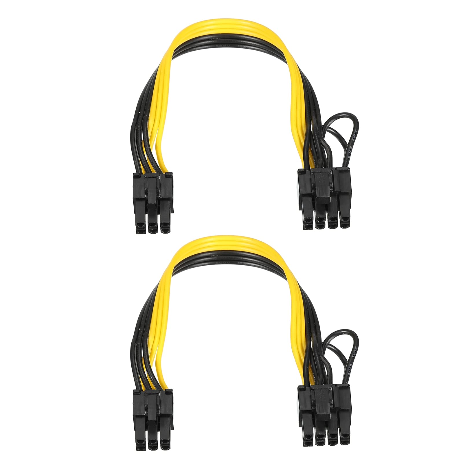 PATIKIL PCIe GPU Cable 6 Pin Male to 8 Pin (6+2) Male, Pack of 2, Yellow, 220mm/8.7-image-34