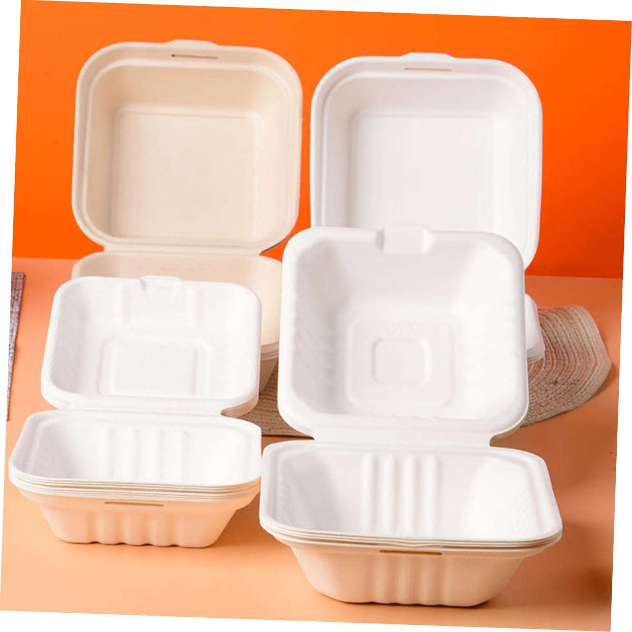 Alipis 20pcs Disposable to Go Containers Convenient Food Boxes Kraft Snack Box Takeout Accessories Stackable Lunch