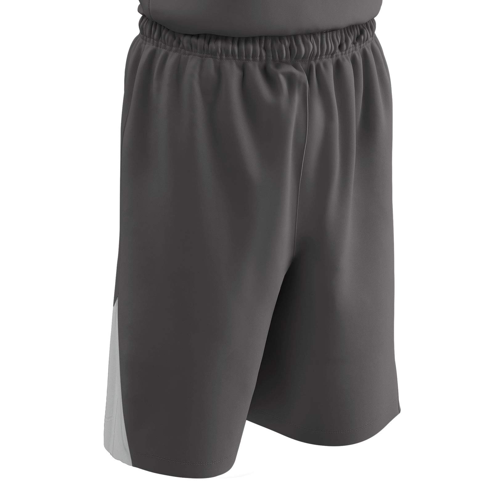 CHAMPRO Standard Pro Plus Reversible Basketball Shorts, Charcoal, White, Adult Large