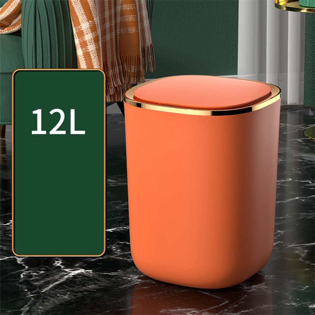 12L Smart Sensor Garbage Bin Kitchen Bathroom Toilet Trash Can Automatic Induction Waterproof Bin with Lid(Gray)