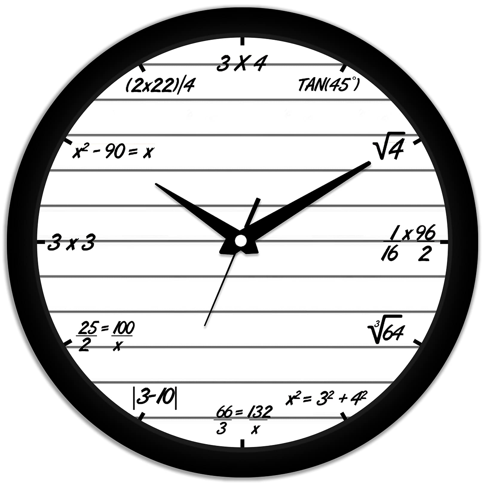 E DEALSMathematics formulas Printed Wall Clock for school , college , study room , coachings and students 10 Inches Round Shaped Designer Wall Clock with Glass for Home/Living Room/Bedroom/Kitchen/Office Small PWC 658