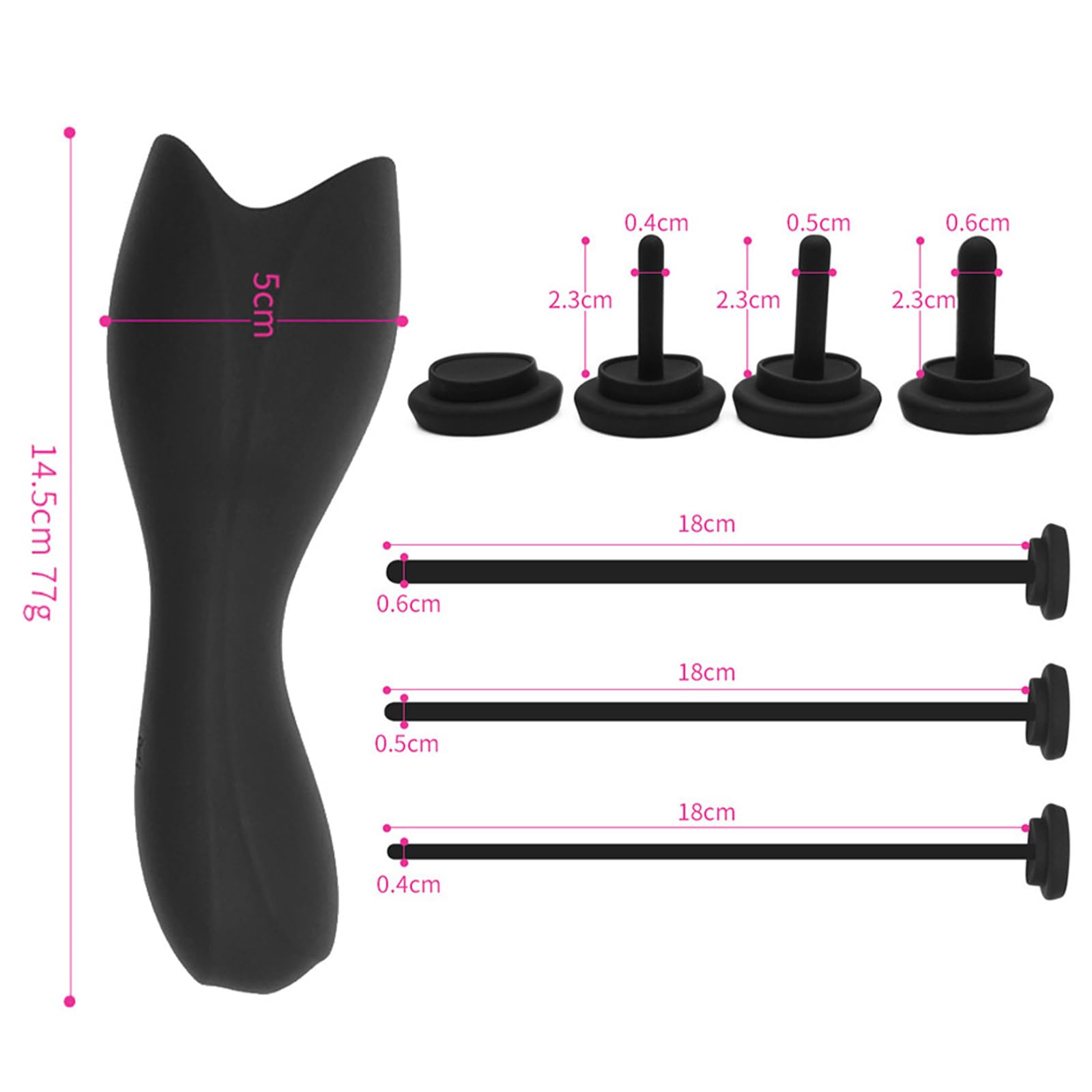 BDSMYEE Ensemble de Dilatateurs Urétraux Électriques en Silicone Homme, 10 Modes de Vibration, 6 Tailles de Plugs Urétraux, Vibrateur Urétral Jouet Sexuel pour Homme