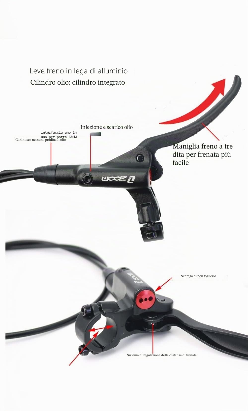 NYK Zoom- HB-876 - Freno a disco idraulico anteriore e posteriore, 800 mm e 1400 mm, per mountain bike MTB BMX