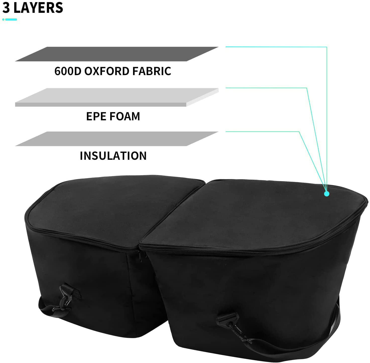 PACEWALKER Sacs de Voiture 2 pièces,Rangement Coffre Avant de Voiture pour 2017-2023 Tesla Model 3,Organisateur de Coffre Avant,Sac de Rangement Isotherme, Facile à Transporter