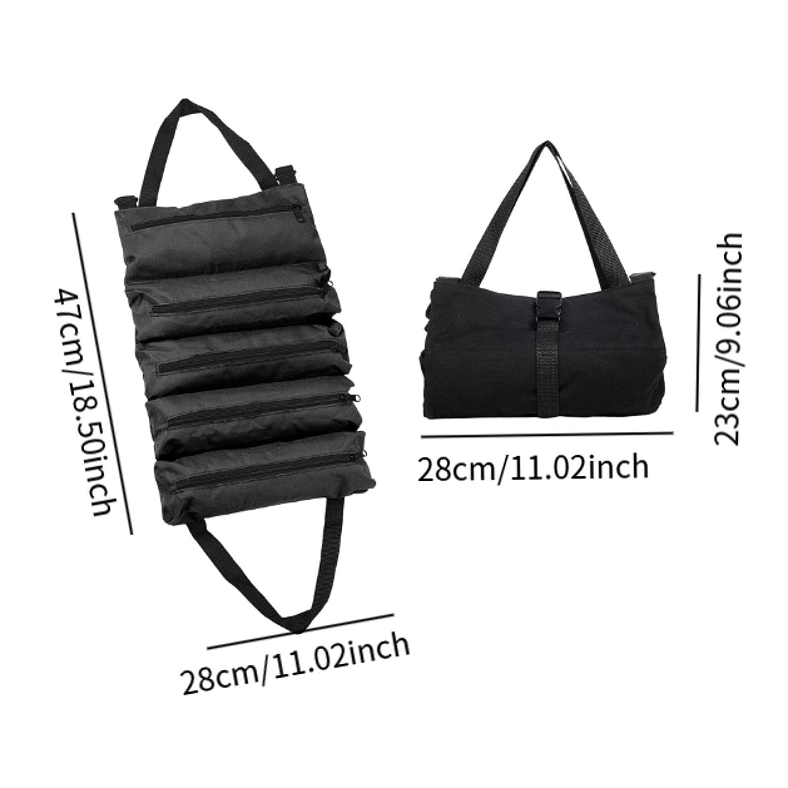 sacs de stockage d'outils, Sac à outils enroulable, sac de transport enroulable, organisateur de rouleau d'outils de moto, noir