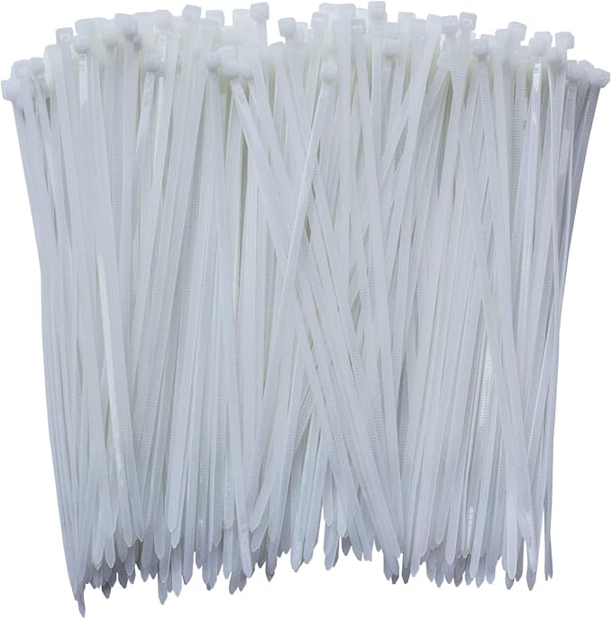 8 Inch Clear Zip Ties (Tying Length 6.7"), 300pcs Nylon Cable Ties