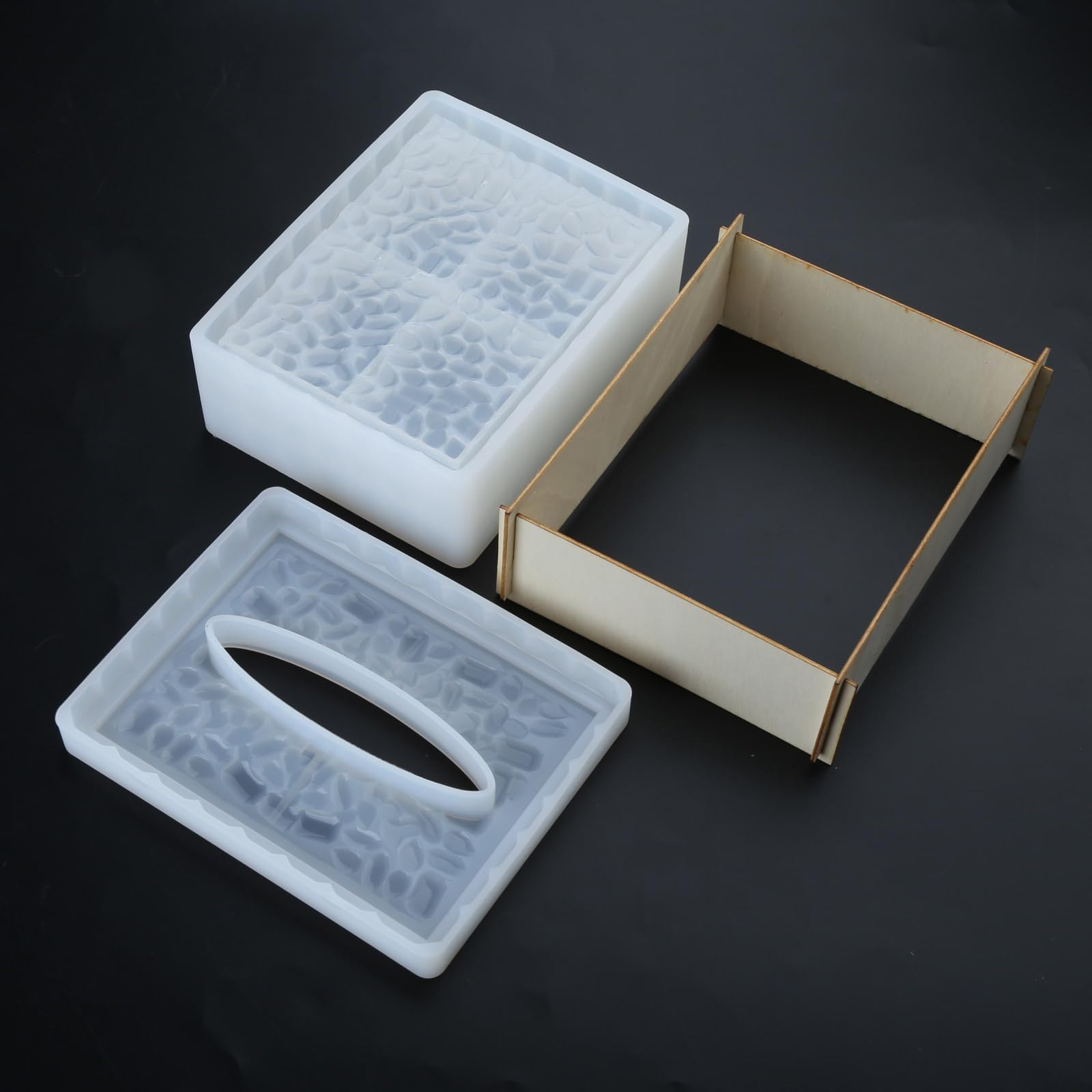 Stampi in resina per scatole, stampo per gioielli, scatola di tessuto in silicone per bigiotteria e tovaglioli, per la casa