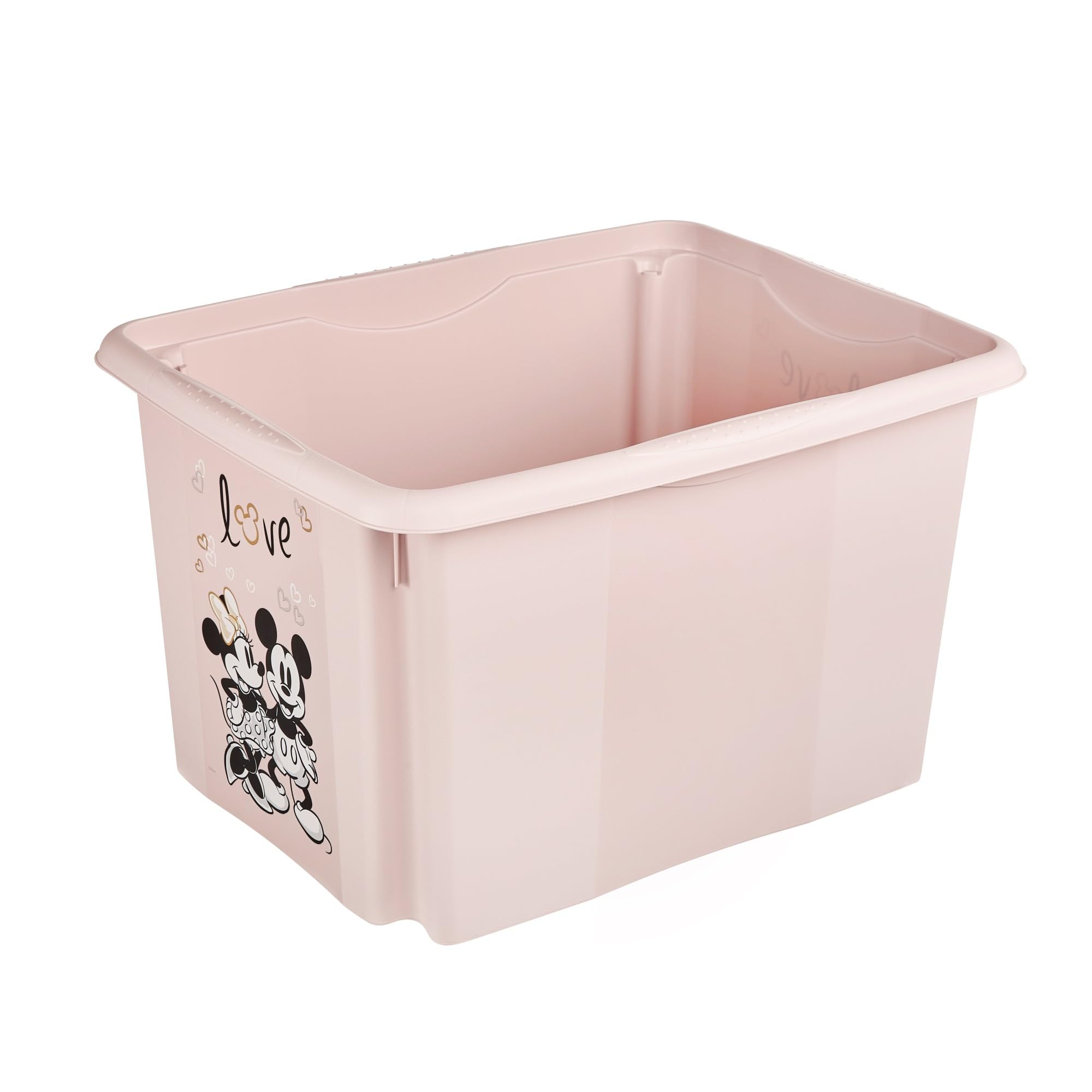 keeeper karolina 2x Minnie Aufbewahrungsbox mit Deckel, Dreh- und stapelbar, Für Kinder, 30 l + 45 l, Nordic Pink