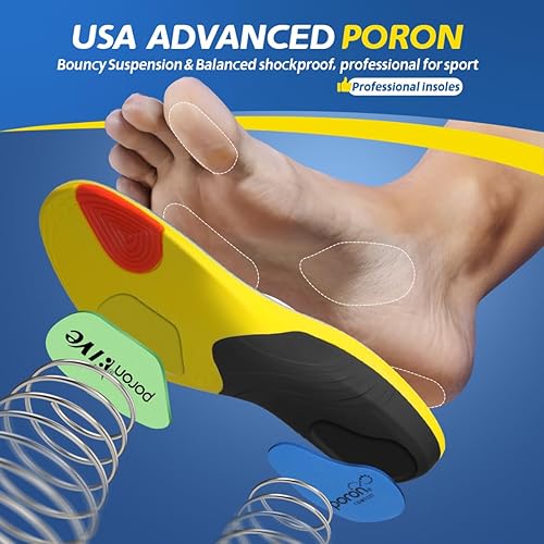 Miniatura 2 de TANSTC Plantillas de fascitis plantar de alta resistencia con soporte de arco para hombres, plantillas ortopédicas para pies planos de mujeres,