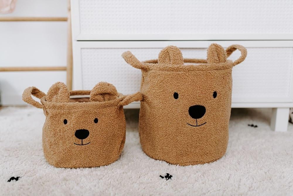 Panier de rangement Teddy Brun 30 x 30 cm - Childhome