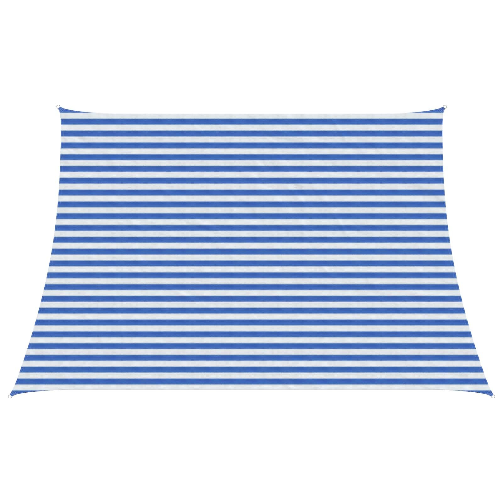 Tenda parasole, 5 x 3 m, rettangolare, protezione dai raggi UV, permeabile al vento, blu e bianco
