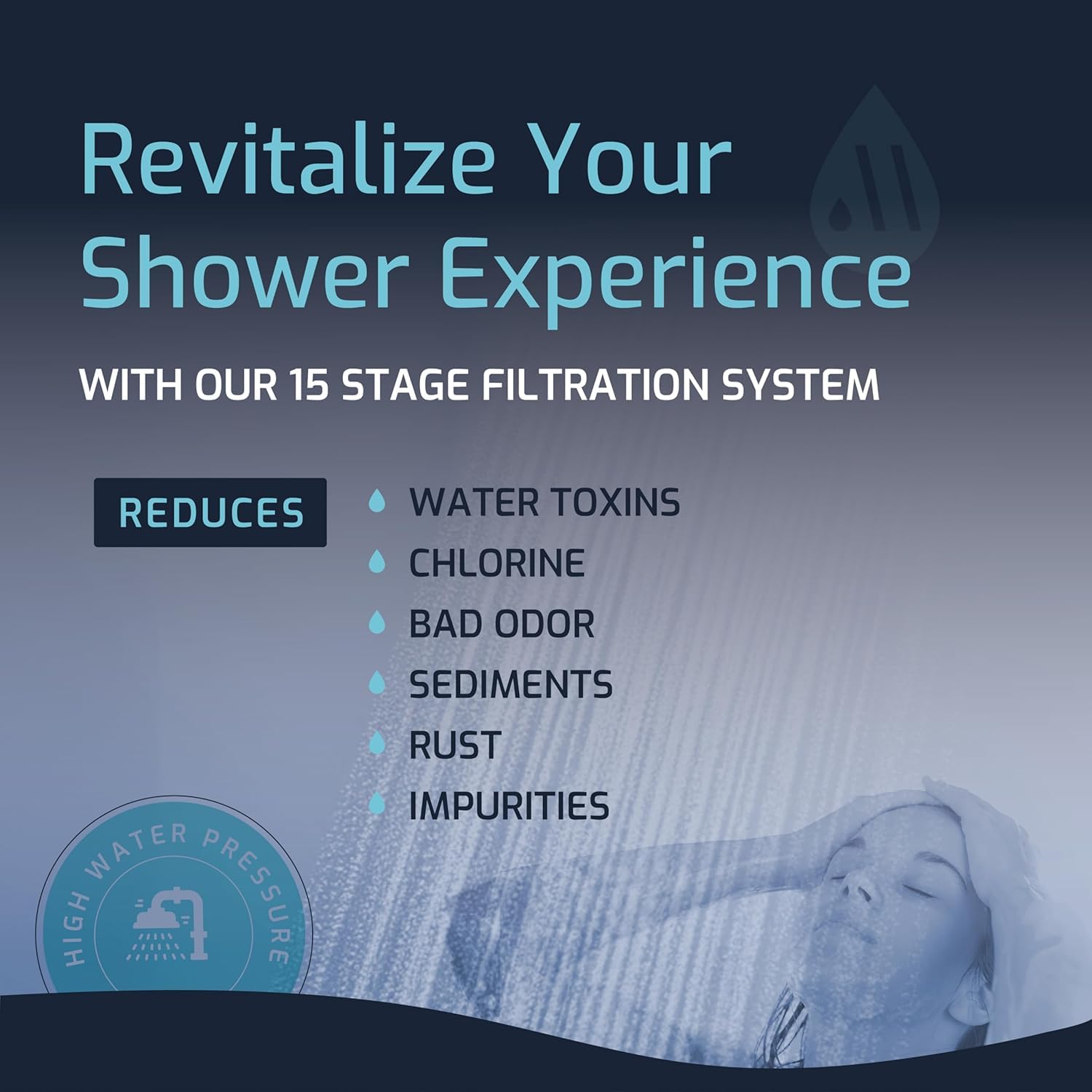 Mist Filtro de ducha para agua dura que mejora la piel, el cabello y las uñas. El filtro de cabezal de ducha de alto rendimiento suaviza el agua y elimina el cloro y los metales pesados, negro mate
