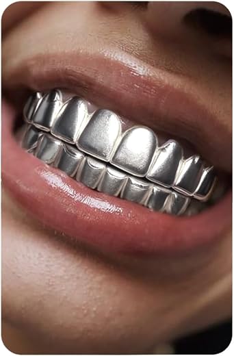 UBGICIG Grillz Grill Set, Dental Grills for Your Teeth, Grillz Teeth Men, Vampire Fake Halloween Teeth Caps Jewelry