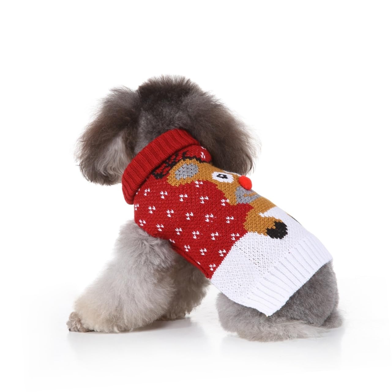 HMJGDHX 2 Pezzi Cucciolo Vestiti Invernali Caldi Maglione per Cani Adorabile Costume da Cervo per la Festa di Natale