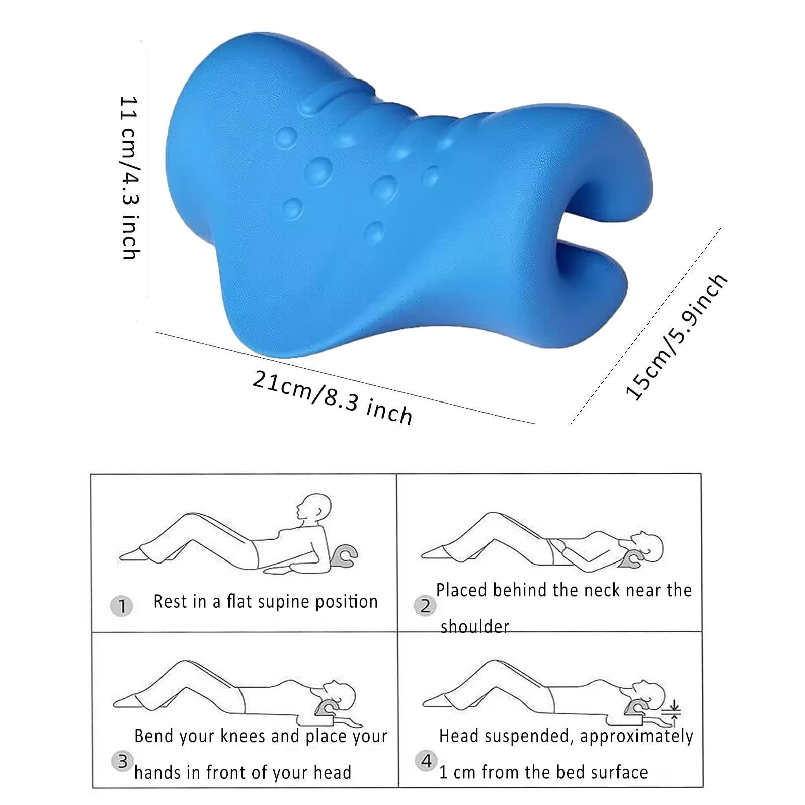 Oreiller De Traction Cervicale Relax du Cou Et des Épaules Nouveau Coussin Cervical Bleu Coussin Traction cervicales Appareil de Traction cervicale pour Les Douleurs Articulaires