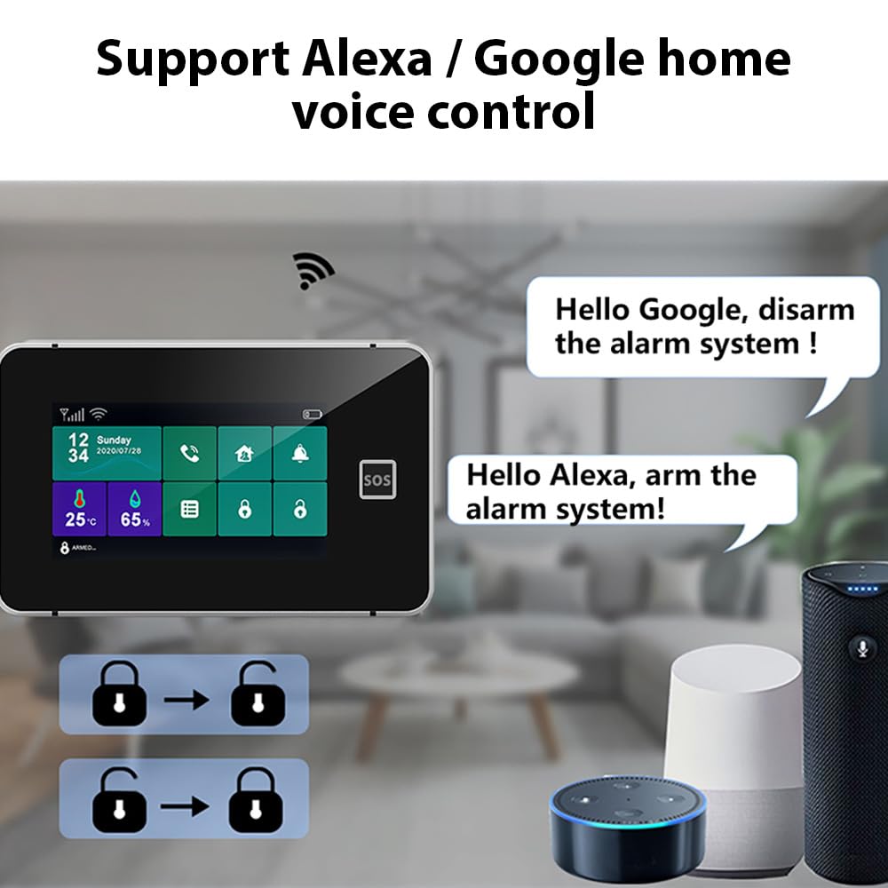 2G/WiFi GSM Tuya bezprzewodowy domowy system alarmowy 10.9 cm pełny ekran dotykowy panel alarmowy SOS alarm antykradzieżowy temperatura i wilgotność bezprzewodowy system alarmowy dla