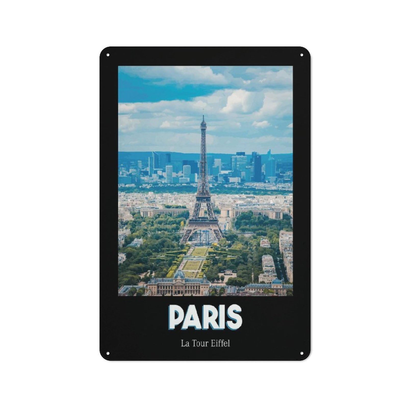 Junmoney Style-7 Smart The Eiffel Tower Office Metal Sign 30X20cm, Creative Space Decor For Home Office, Reading Corner Or Bedroom