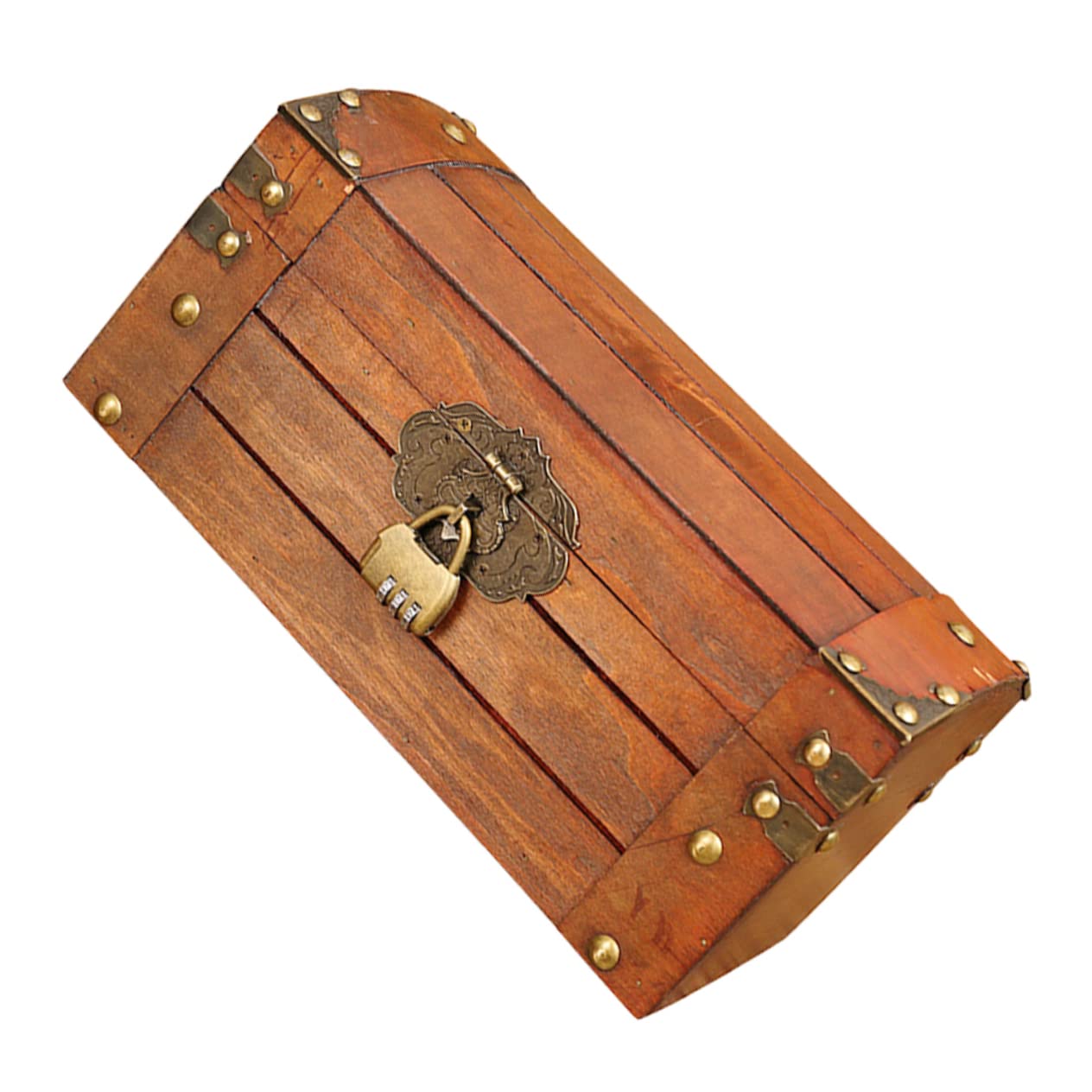 FUNOMOCYA Storage Box Retro Treasure Chest Wooden Antique Box for Wedding Memory