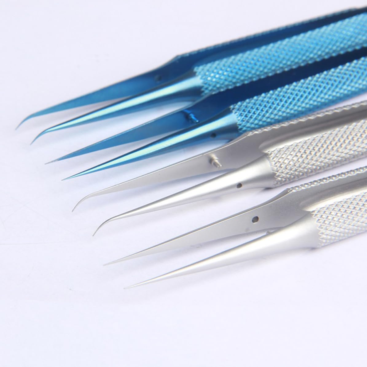SOLUSTRE Titanlegierungs Präzisionspinzette 0,15mm Blau mit Antimagnetischer und Rostfreier Funktion für Schmuckherstellung und Laborarbeiten