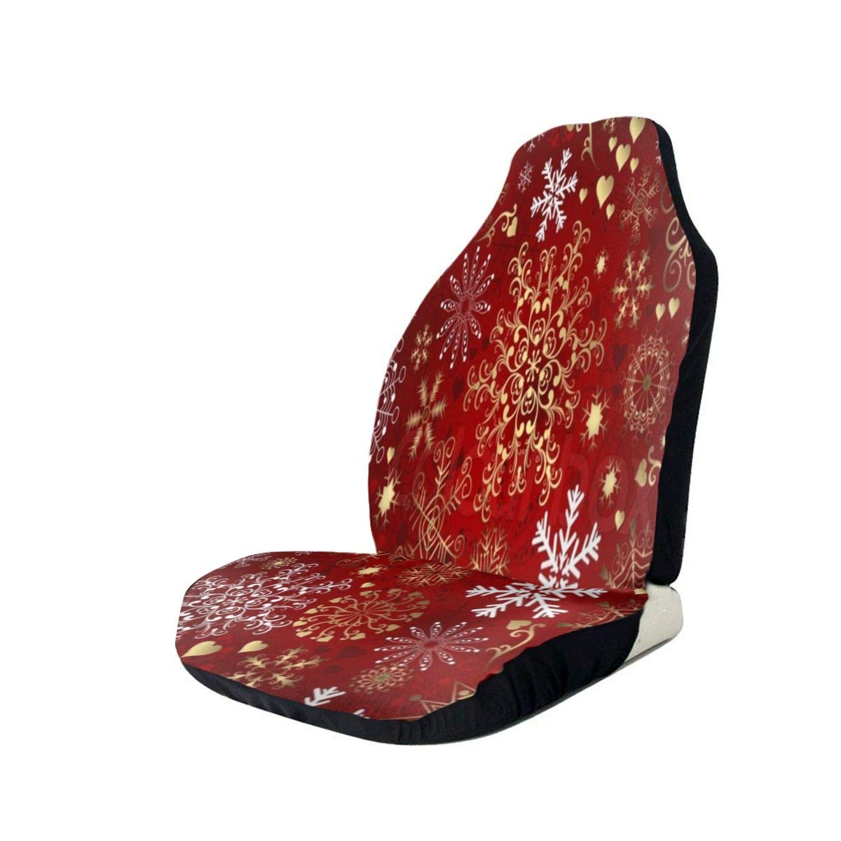Geomatric Snowflake in Red Car Seat Cover Machine Washable
